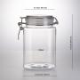 1250ml H17cm kitchenware Square clear buckle sealed pickle jars food container honey lemon